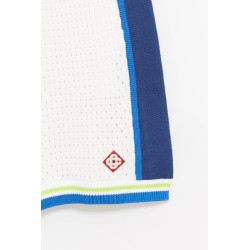 CASABLANCA WHITE BLUE CROCHET SHORTS